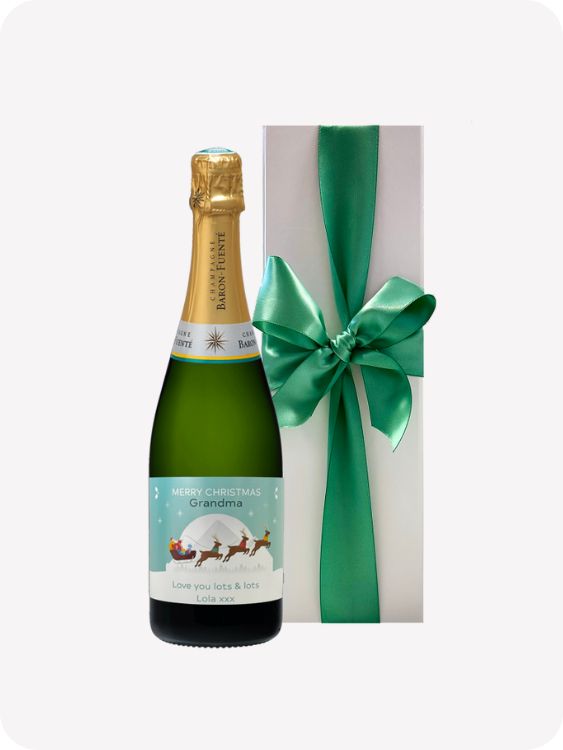 Christmas personalised champagne gift box